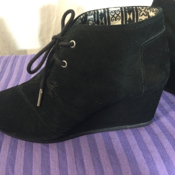 Toms Ankle Boots Suede Desert Wedge - Picture 7 of 7